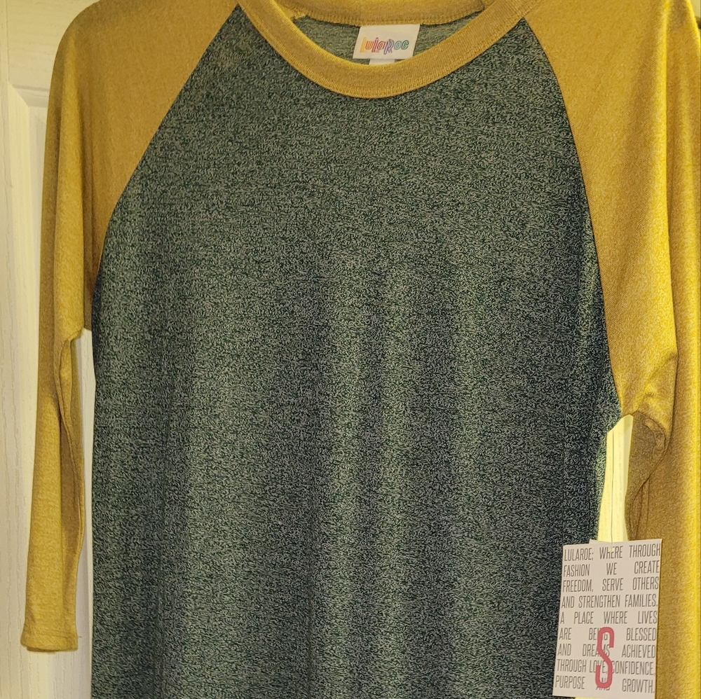 NWT, LuLaRoe S Randy: Dark Gray and Mustard